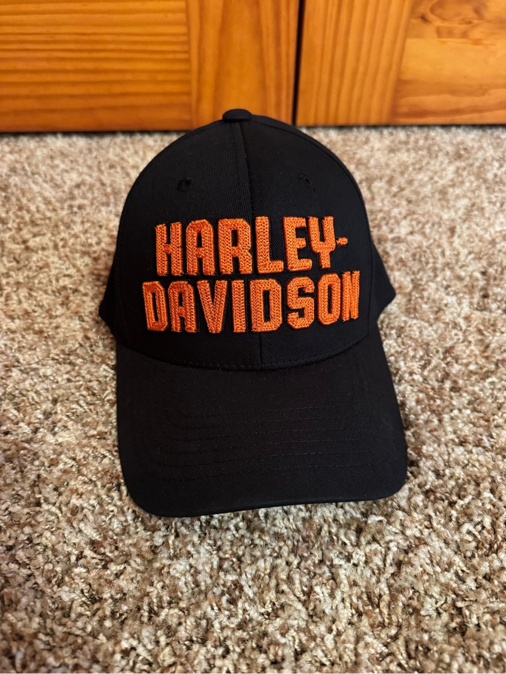 Harley-Davidson Black Cap with Orange Embroidered Logo